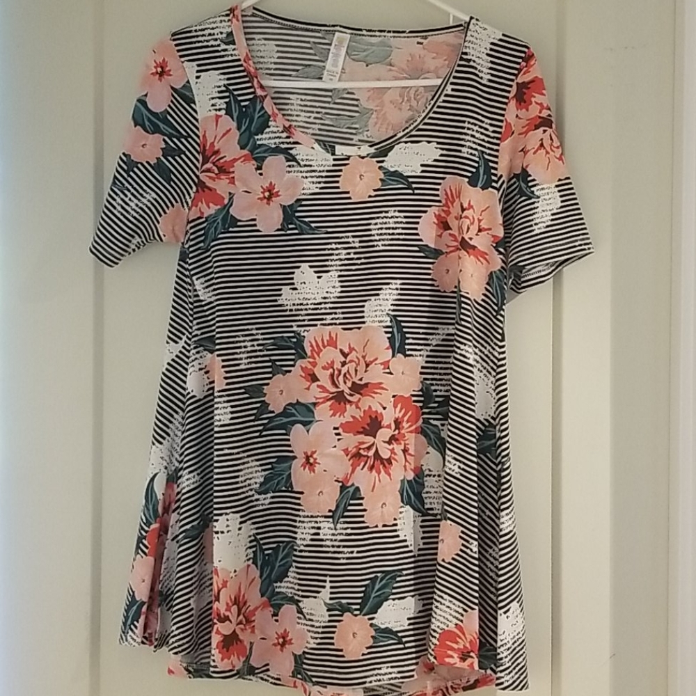 Strip and floral shirt